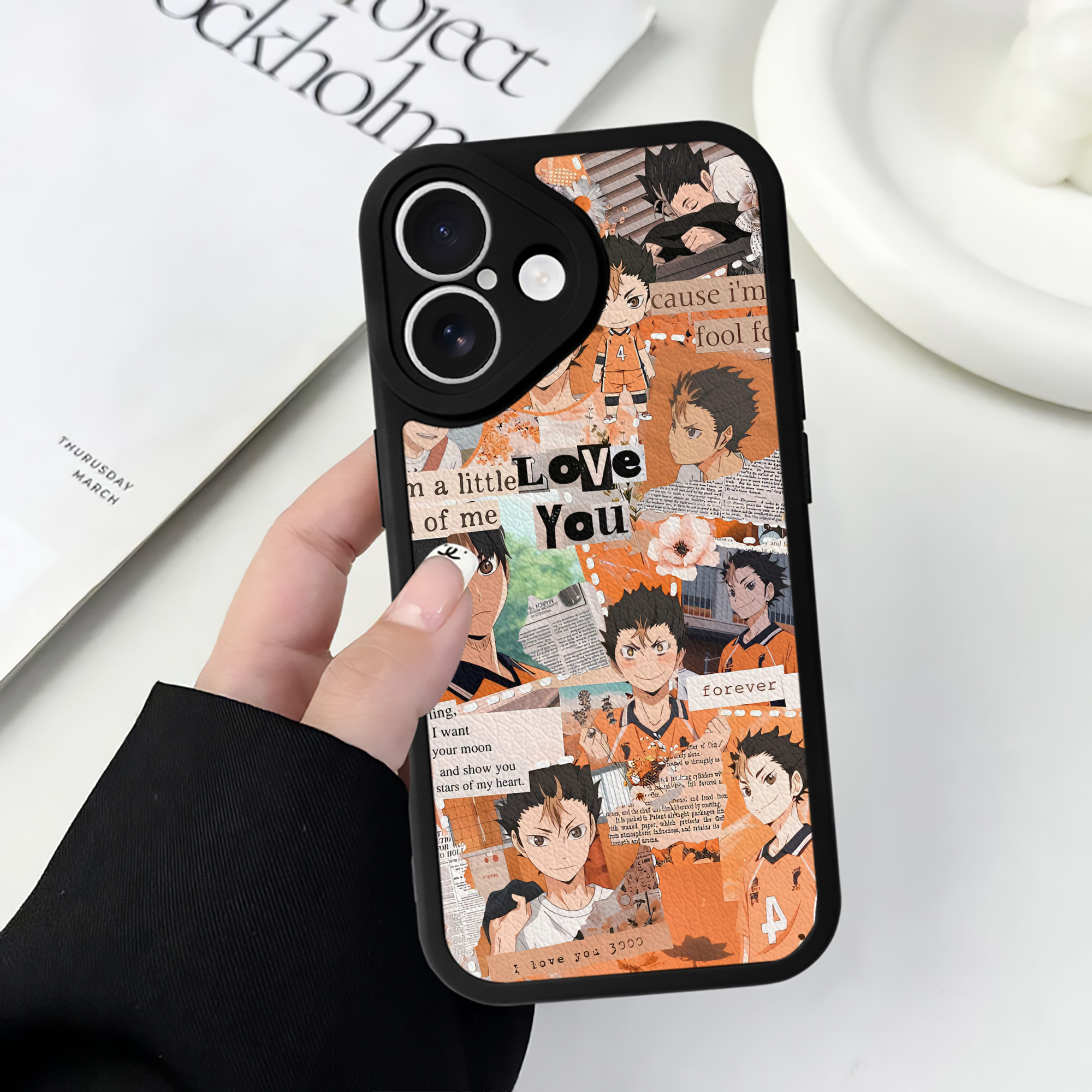 （画像用） ハイキュー!! Haikyu!! 【iPhone 16シリーズ対応】シリコンスマホケース（レザー調） 材質：シリコン